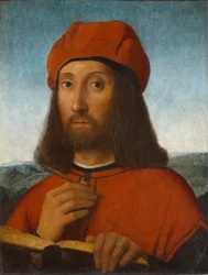 Portrait of a Man with Red Beret and Book
